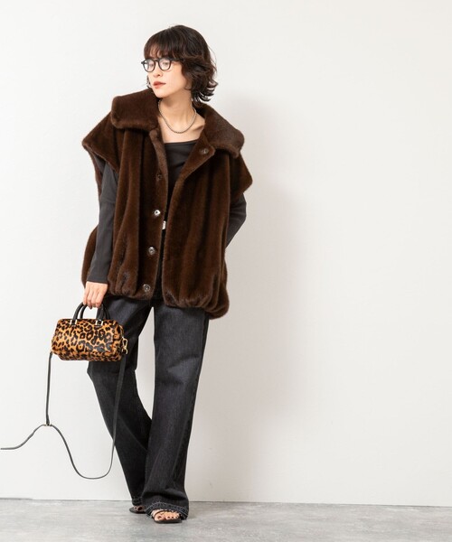 Rie Miller（リエミラー）の「ウォッシャブルリブカットアウト2WAYロンT（Tシャツ/カットソー・レディース・オフホワイト/ダークグリーン/チャコールグレー・38）」の19枚目の写真