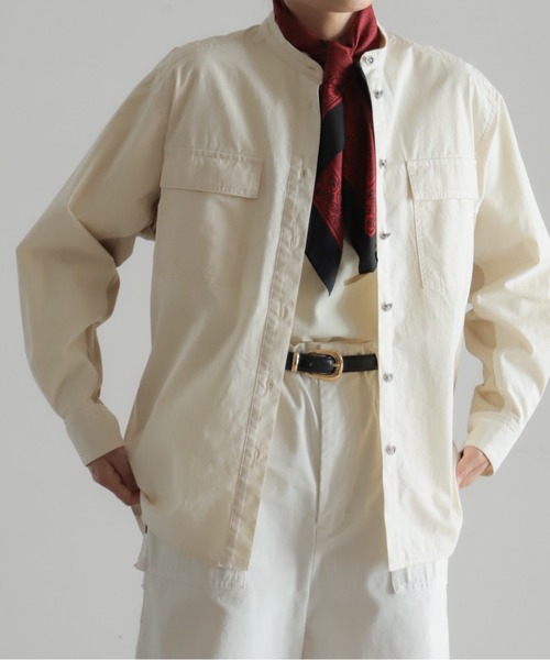Blanc Bleu Minuit(ブランブルーミニュイ)の「馬布 ダブルポケットシャツ(シャツ/ブラウス・レディース・キナリ/カーキ・FREE)」の9枚目の写真