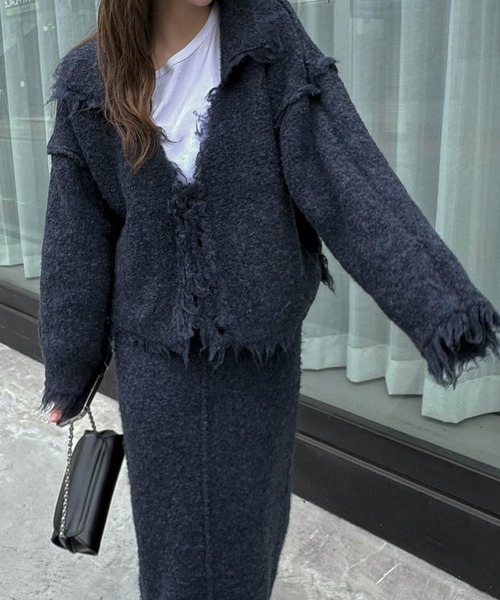 WILLFULLY（ウィルフリー）の「brushed lightly reversible knit cardigan（カーディガン/ボレロ・レディース・ナチュラル/ブラウン/チャコール/ネイビー・S/M）」の4枚目の写真