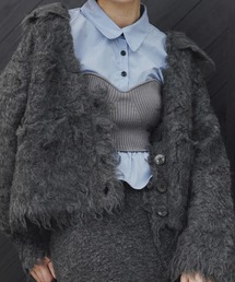 brushed lightly reversible knit cardigan