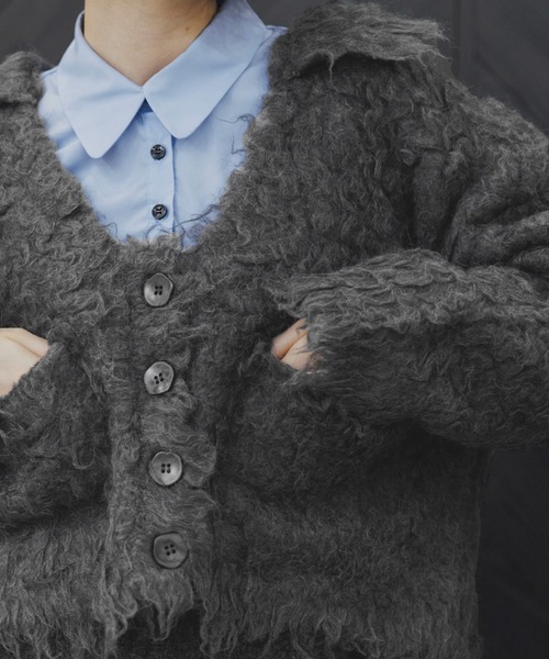 WILLFULLY（ウィルフリー）の「brushed lightly reversible knit cardigan（カーディガン/ボレロ・レディース・ナチュラル/ブラウン/チャコール/ネイビー・S/M）」の5枚目の写真