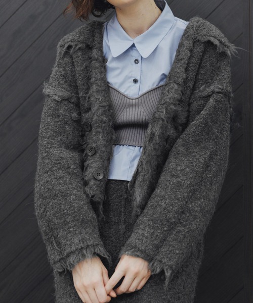 WILLFULLY（ウィルフリー）の「brushed lightly reversible knit cardigan（カーディガン/ボレロ・レディース・ナチュラル/ブラウン/チャコール/ネイビー・S/M）」の9枚目の写真