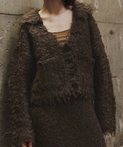 セール】brushed lightly reversible knit cardigan（カーディガン