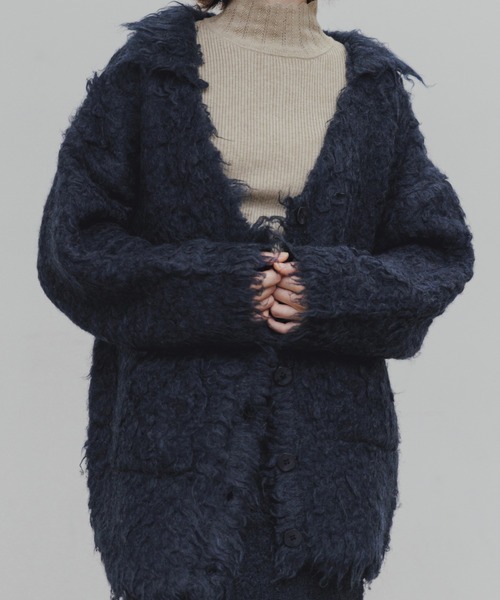 WILLFULLY（ウィルフリー）の「brushed lightly reversible knit cardigan（カーディガン/ボレロ・レディース・ナチュラル/ブラウン/チャコール/ネイビー・S/M）」の22枚目の写真