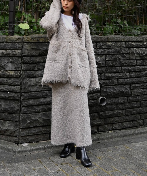 セール】brushed lightly reversible knit cardigan（カーディガン