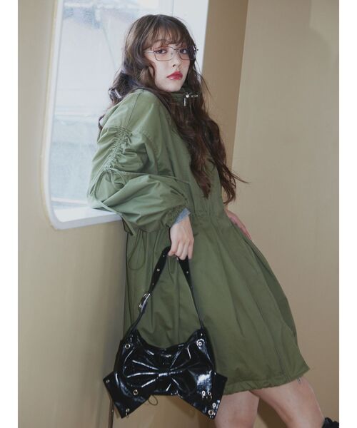 GADGET GROW グレー キャタピラーギャザー 変形モッズコート メンズM GADGET GROW グレー キャタピラーギャザー 変形モッズコート メンズM