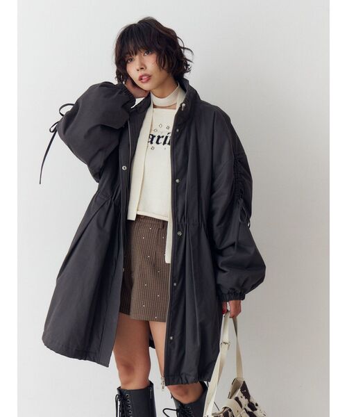 jouetie（ジュエティ）の「ギャザーリボンモッズコート（モッズコート・レディース・ブラック/カーキ/ブルー・MEDIUM）」の12枚目の写真