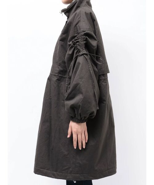 美品 定価88000円 2024AW 慈雨 ギャザーモッズコート 黒 ゆったり オールウェザーモッズコート《All Weather-Tex》 (7442721-06