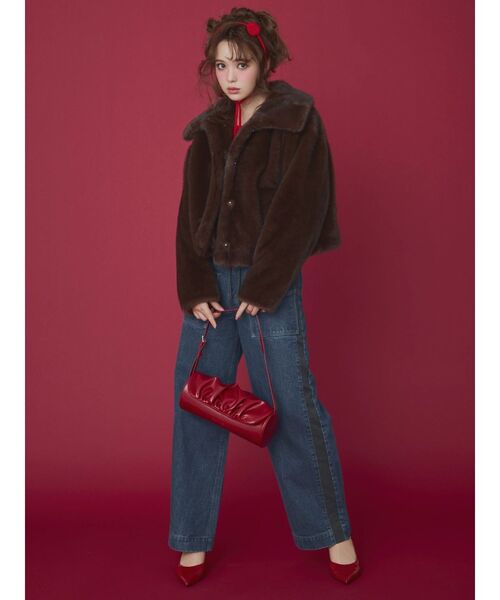 CALNAMUR（カルナムール）の「フェイクファーブルゾン（ブルゾン・レディース・ベージュ/ブラウン・FREE）」の5枚目の写真