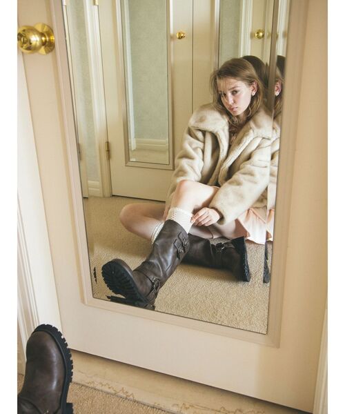 CALNAMUR（カルナムール）の「フェイクファーブルゾン（ブルゾン・レディース・ベージュ/ブラウン・FREE）」の8枚目の写真