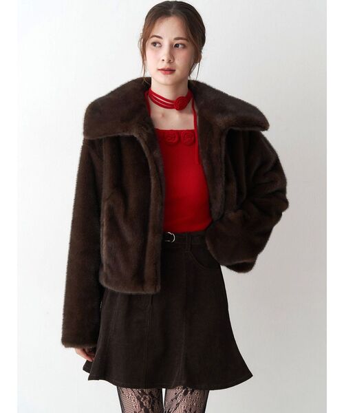 CALNAMUR（カルナムール）の「フェイクファーブルゾン（ブルゾン・レディース・ベージュ/ブラウン・FREE）」の10枚目の写真