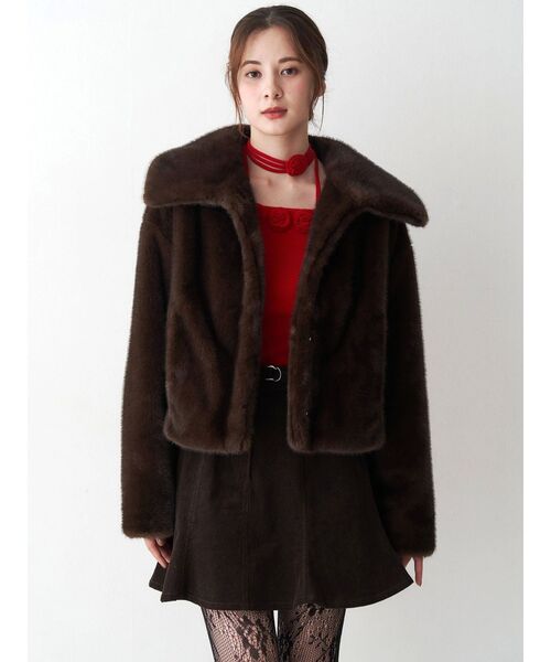 CALNAMUR（カルナムール）の「フェイクファーブルゾン（ブルゾン・レディース・ベージュ/ブラウン・FREE）」の11枚目の写真
