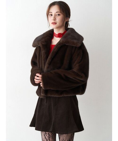 CALNAMUR（カルナムール）の「フェイクファーブルゾン（ブルゾン・レディース・ベージュ/ブラウン・FREE）」の13枚目の写真