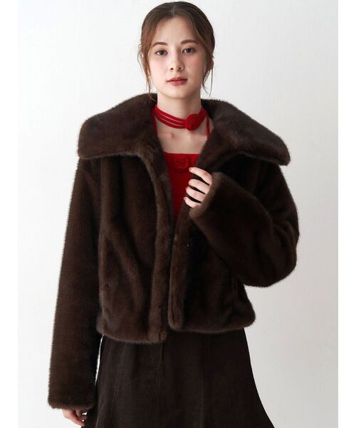 CALNAMUR（カルナムール）の「フェイクファーブルゾン（ブルゾン・レディース・ベージュ/ブラウン・FREE）」の14枚目の写真
