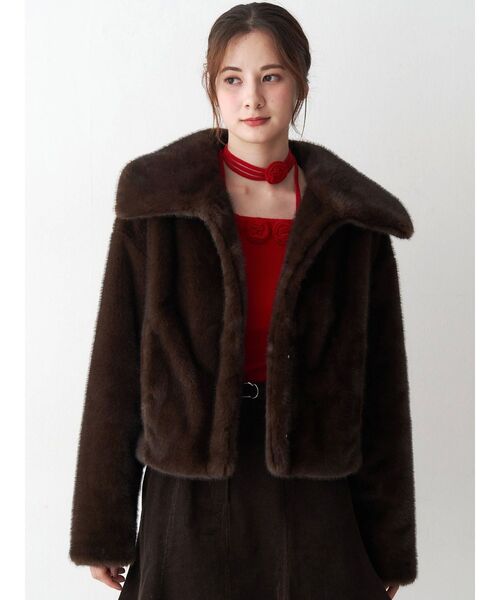 CALNAMUR（カルナムール）の「フェイクファーブルゾン（ブルゾン・レディース・ベージュ/ブラウン・FREE）」の15枚目の写真