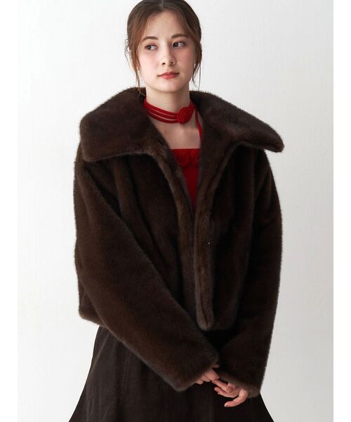 CALNAMUR（カルナムール）の「フェイクファーブルゾン（ブルゾン・レディース・ベージュ/ブラウン・FREE）」の16枚目の写真