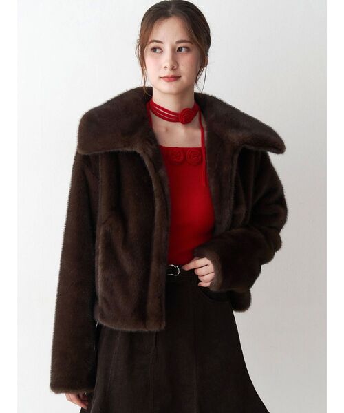 CALNAMUR（カルナムール）の「フェイクファーブルゾン（ブルゾン・レディース・ベージュ/ブラウン・FREE）」の17枚目の写真