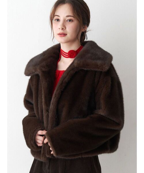 CALNAMUR（カルナムール）の「フェイクファーブルゾン（ブルゾン・レディース・ベージュ/ブラウン・FREE）」の19枚目の写真