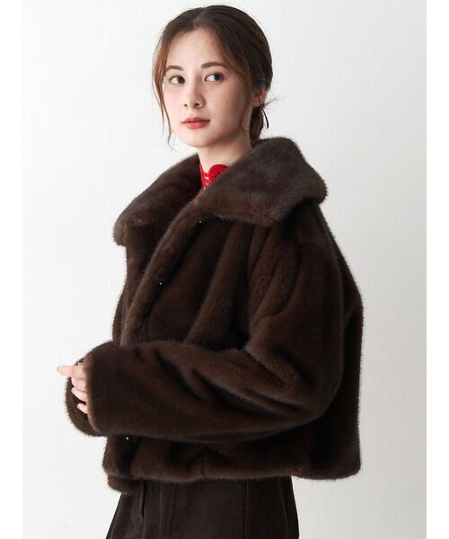 CALNAMUR（カルナムール）の「フェイクファーブルゾン（ブルゾン・レディース・ベージュ/ブラウン・FREE）」の20枚目の写真