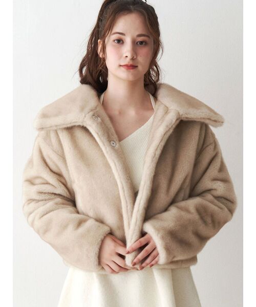 CALNAMUR（カルナムール）の「フェイクファーブルゾン（ブルゾン・レディース・ベージュ/ブラウン・FREE）」の21枚目の写真