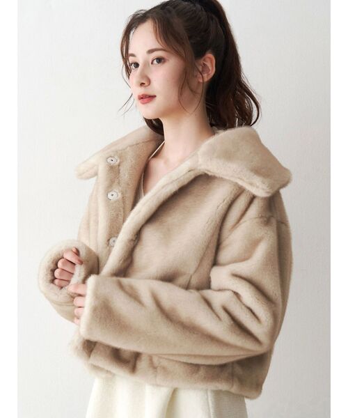CALNAMUR（カルナムール）の「フェイクファーブルゾン（ブルゾン・レディース・ベージュ/ブラウン・FREE）」の22枚目の写真