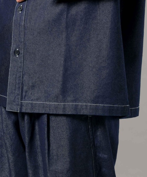 RAGEBLUE(レイジブルー)の「【BREEZY DENIM】ステッチデニムシャツ【セットアップ対応】(シャツ/ブラウス・メンズ・ブルー/ブラック・MEDIUM/LARGE)」の20枚目の写真