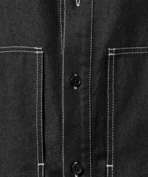 RAGEBLUE(レイジブルー)の「【BREEZY DENIM】ステッチデニムシャツ【セットアップ対応】(シャツ/ブラウス・メンズ・ブルー/ブラック・MEDIUM/LARGE)」の22枚目の写真
