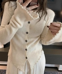 メロー前ボタンニットカーデ