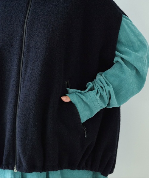 yuni（ユニ ）の「コットンウールカシミアボア コクーンベスト（その他