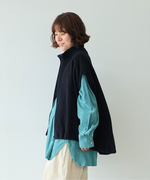 コットンウールカシミアボア コクーンベスト（その他アウター）｜yuni