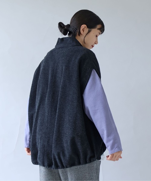 コットンウールカシミアボア コクーンベスト（その他アウター）｜yuni