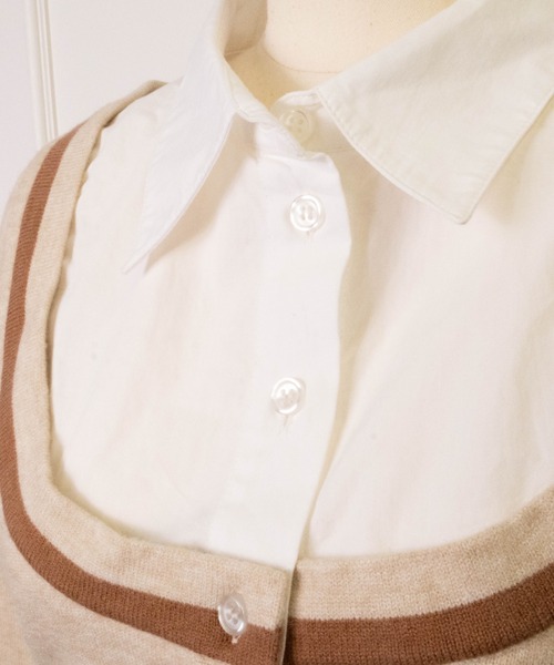 miacharme(ミアシャルム)の「パイピングスクエアトップス(Tシャツ/カットソー・レディース・ブラウン/グレー・FREE)」の7枚目の写真