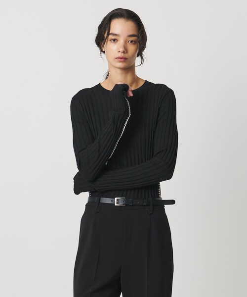 AEWEN MATOPH（イウエン マトフ）の「＜AEWEN MATOPH＞リブハンドステッチプルオーバーニット（ニット/セーター・レディース・グレー系/ブラック・FREE）」の2枚目の写真