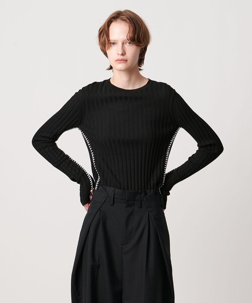 AEWEN MATOPH（イウエン マトフ）の「＜AEWEN MATOPH＞リブハンドステッチプルオーバーニット（ニット/セーター・レディース・グレー系/ブラック・FREE）」の21枚目の写真