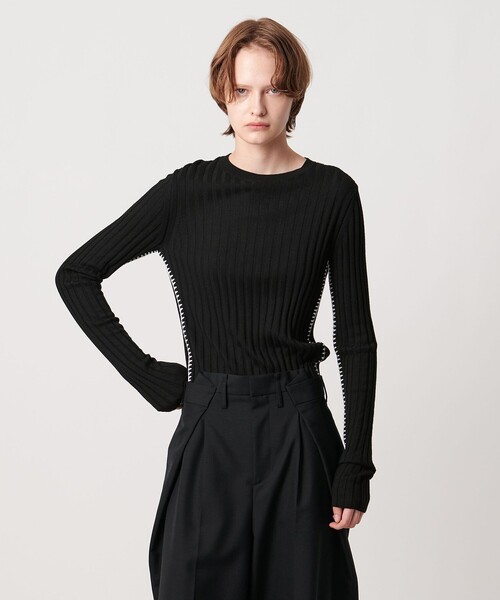 AEWEN MATOPH（イウエン マトフ）の「＜AEWEN MATOPH＞リブハンドステッチプルオーバーニット（ニット/セーター・レディース・グレー系/ブラック・FREE）」の20枚目の写真