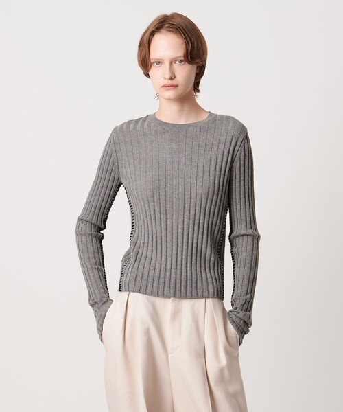 AEWEN MATOPH（イウエン マトフ）の「＜AEWEN MATOPH＞リブハンドステッチプルオーバーニット（ニット/セーター・レディース・グレー系/ブラック・FREE）」の16枚目の写真