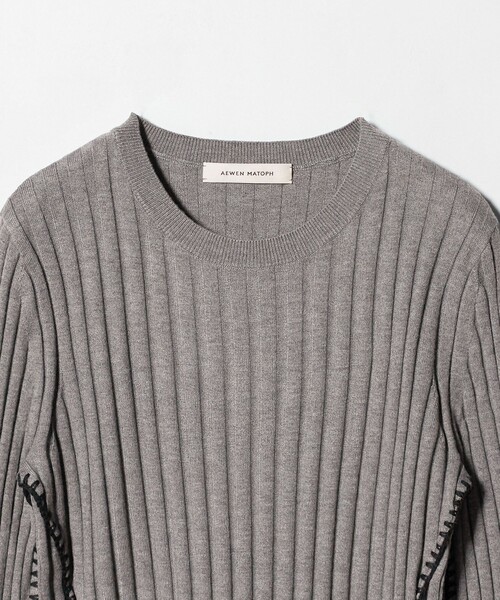 AEWEN MATOPH（イウエン マトフ）の「＜AEWEN MATOPH＞リブハンドステッチプルオーバーニット（ニット/セーター・レディース・グレー系/ブラック・FREE）」の11枚目の写真