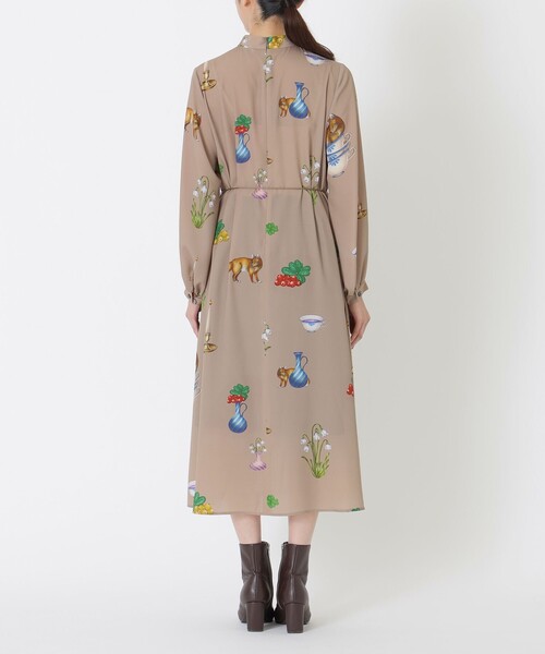 S.ESSENTIALS(エスエッセンシャルズ)の「【AIKO FUKUDAコラボ】FIKAプリントワンピース(ワンピース・レディース・ブラック/ベージュ・38/36)」の8枚目の写真