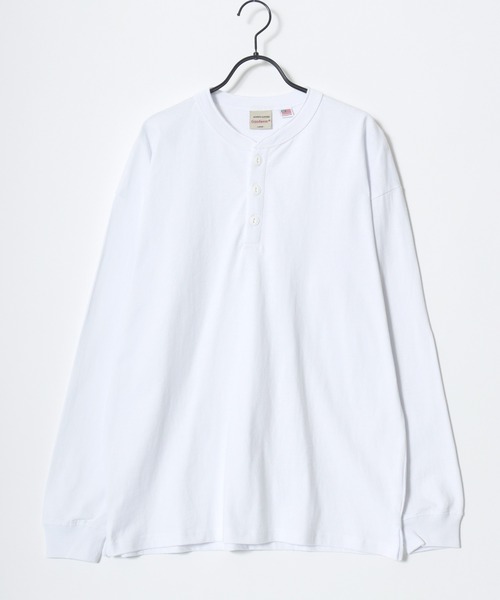 Goodwear（グッドウェア）の「Goodwear/グッドウェア USAコットン 無地 ヘンリーネック ロングスリーブTシャツ/ロンT/レディース メンズ（Tシャツ/カットソー・メンズ・グレー/ネイビー/ホワイト/カーキ/ブラック/グレイッシュブルー・M/L/XL）」の13枚目の写真