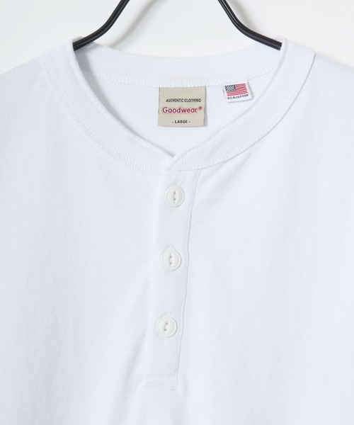 Goodwear（グッドウェア）の「Goodwear/グッドウェア USAコットン 無地 ヘンリーネック ロングスリーブTシャツ/ロンT/レディース メンズ（Tシャツ/カットソー・メンズ・グレー/ネイビー/ホワイト/カーキ/ブラック/グレイッシュブルー・M/L/XL）」の20枚目の写真