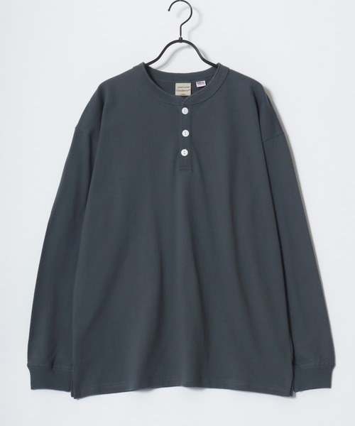 Goodwear（グッドウェア）の「Goodwear/グッドウェア USAコットン 無地 ヘンリーネック ロングスリーブTシャツ/ロンT/レディース メンズ（Tシャツ/カットソー・メンズ・グレー/ネイビー/ホワイト/カーキ/ブラック/グレイッシュブルー・M/L/XL）」の18枚目の写真