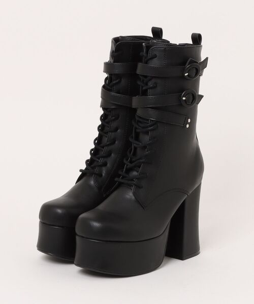 「YOSUKE/ヨースケ」厚底レースアップミドルブーツ