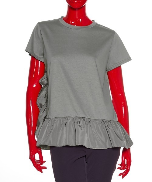 DOUBLE STANDARD CLOTHING（ダブルスタンダードクロージング）の「フリルデザインカットソー（WEB限定）（Tシャツ/カットソー・レディース・カーキ/チャコールグレー・FREE）」の8枚目の写真