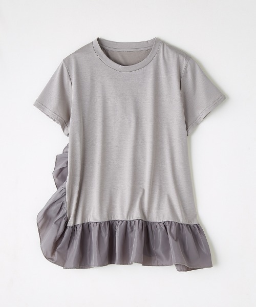 DOUBLE STANDARD CLOTHING（ダブルスタンダードクロージング）の「フリルデザインカットソー（WEB限定）（Tシャツ/カットソー・レディース・カーキ/チャコールグレー・FREE）」の9枚目の写真