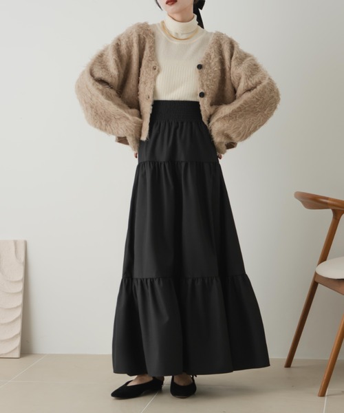 シャーリングティアードスカート（スカート）｜hinari（ヒナリ）の