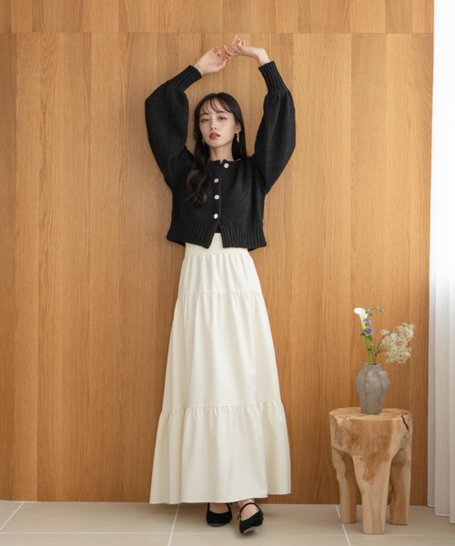 hinari シャーリングティアードスカート　チェック柄　XS hinari シャーリングティアードスカート チェック柄 XS