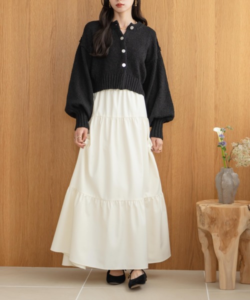 シャーリングティアードスカート（スカート）｜hinari（ヒナリ）の