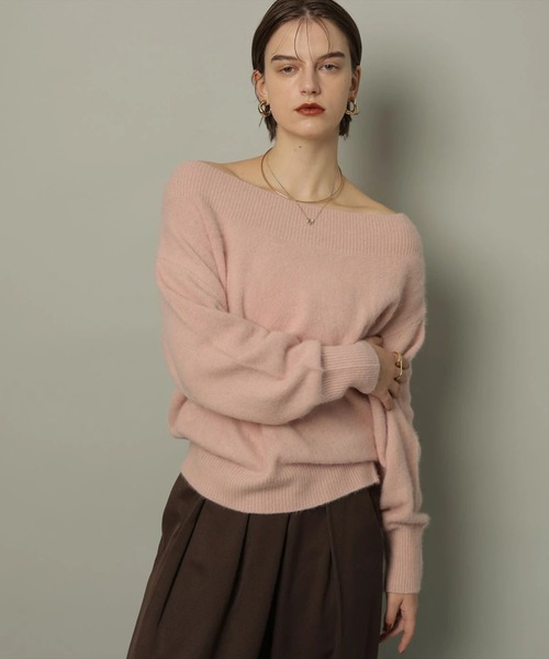 カデュネ 25AW ヤクオフショルニット セーター 長袖 38 ベージュ /HK CADUNE（カデュネ）の「ヤクオフショルニット（ニット/セーター）」 - WEAR