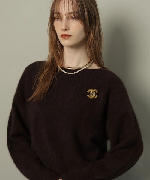 カデュネ 25AW ヤクオフショルニット セーター 長袖 38 ベージュ /HK CADUNE（カデュネ）の「ヤクオフショルニット（ニット/セーター）」 - WEAR