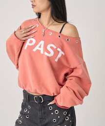 WHO'S WHO gallery | EYELET OFF-SHOULDER LOGO SWEAT(スウェット)